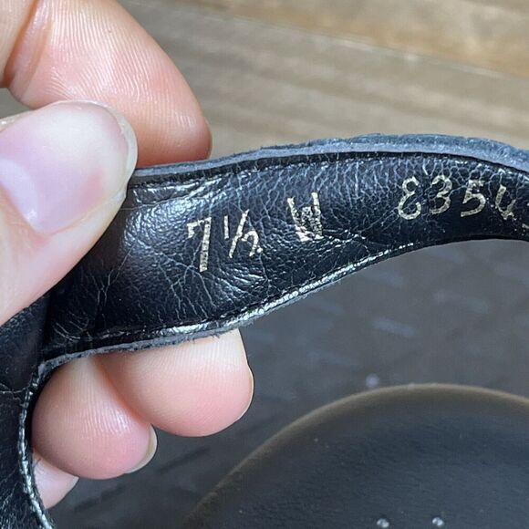 SAS Women's Size 7.5 Wide Slingback Sandals Patent Leather Black Crocs Print - Picture 10 of 10